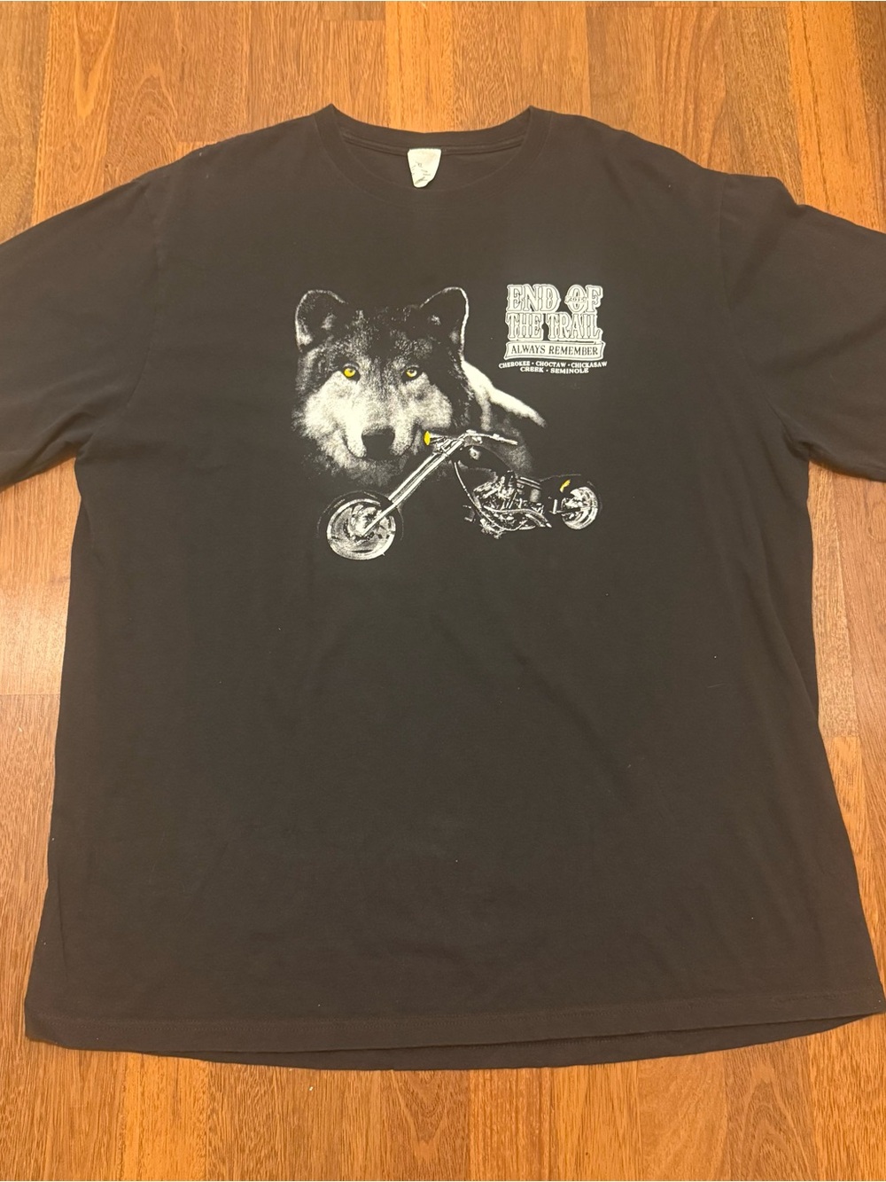 End Of the Trail Wolf Biker Tee